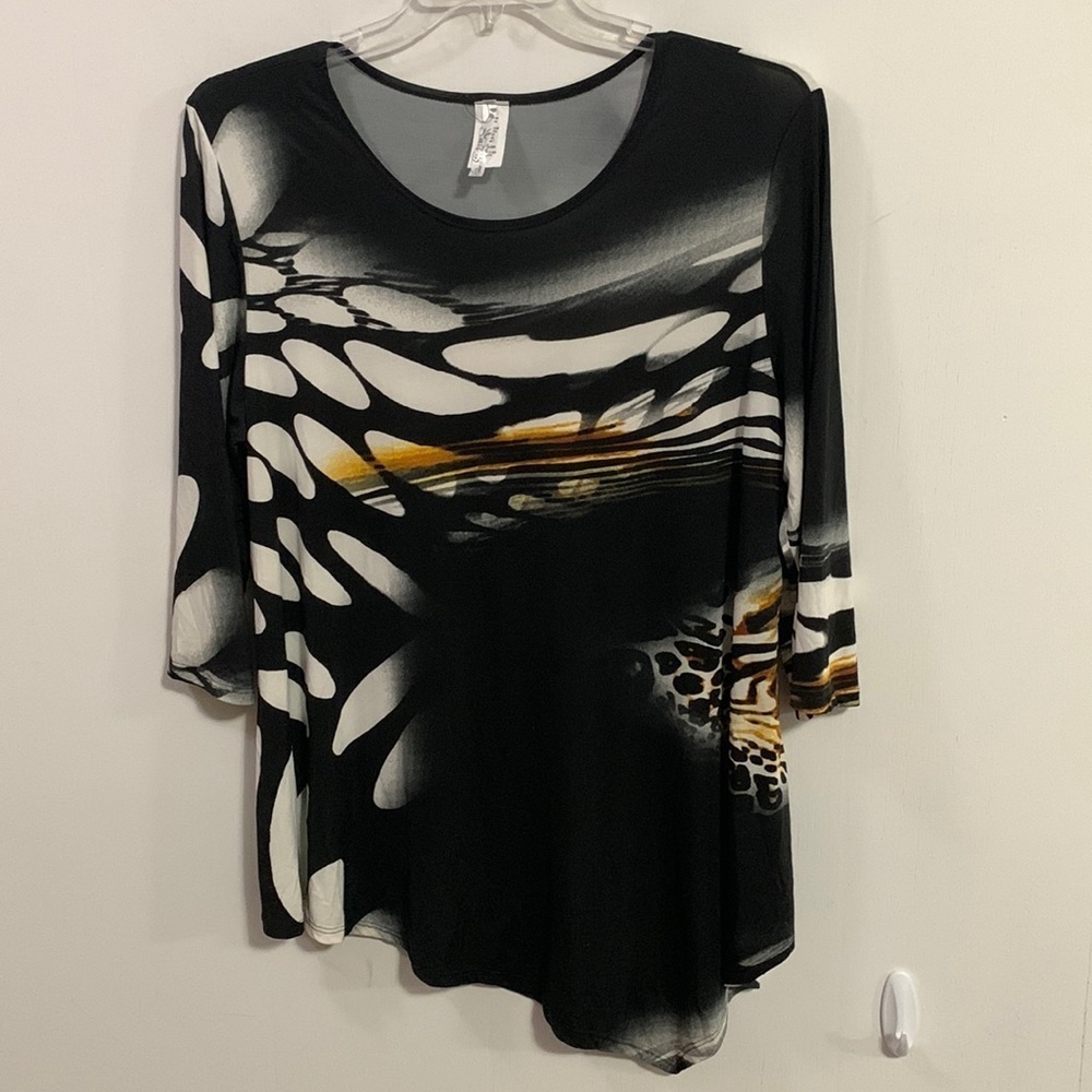 Come N See Tunic Sz XL - fun pattern hood condition